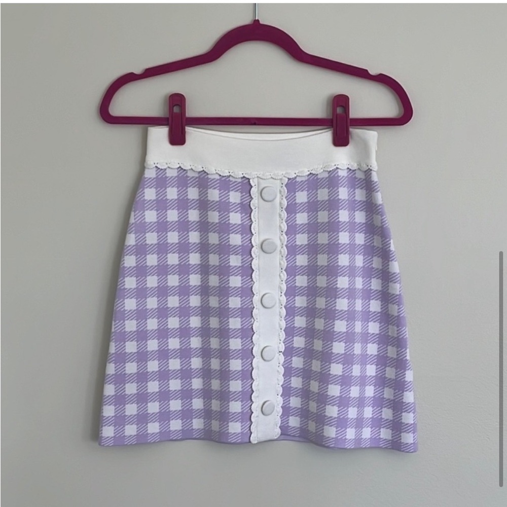 Maje “Jimmy” parme gingham skirt FR36/US4 NWT - Picture 5 of 7